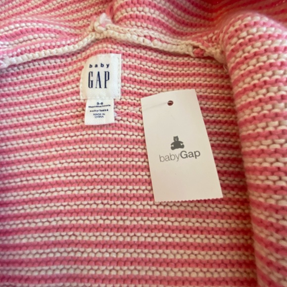 Gap kids pink and white knit sweater 3 to 6 months - Picture 4 of 5